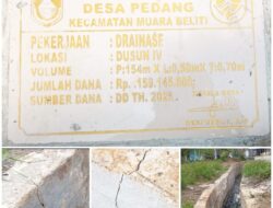 Pembangunan Drainase di Desa Pedang Disorot: Diduga Sarat KKN dan Berkualitas Buruk