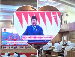 Sidang Paripurna DPRD Musi Rawas Dalam Rangka Mendengarkan Pidato Presiden RI Prabowo Subianto.