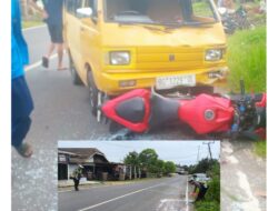 Kecelakaan di Jalinsum Musi Rawas, Honda CBR Tabrak Suzuki Carry, Dua Pelajar Luka Ringan.
