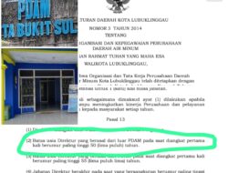 LAKI-P45 Soroti Seleksi Direktur PDAM Lubuk Linggau, Diduga Abaikan Aturan Usia.