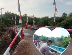 Polres Musi Rawas Perkuat Infrastruktur Desa, Jembatan Merah Putih Sungai Kungku Rampung Direvitalisasi