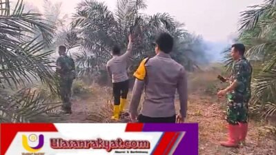 Polres Musi Rawas Sigap Padamkan Kebakaran Lahan Sawit di Desa Muara Rengas Seluas 3 Hektare