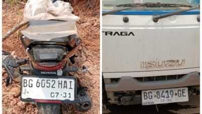 Lakalantas di Jalan Lintas Musi Rawas! Mobil Traga dan Motor Bertabrakan Dekat Menara 33, Korban Dilarikan ke Puskesmas
